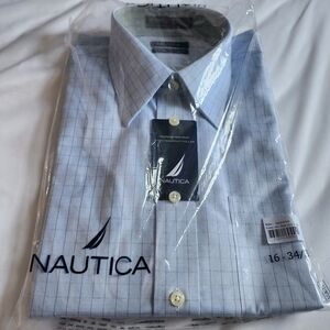 NWT - Nautica Light Blue Men's Dress Shirt - Size Large